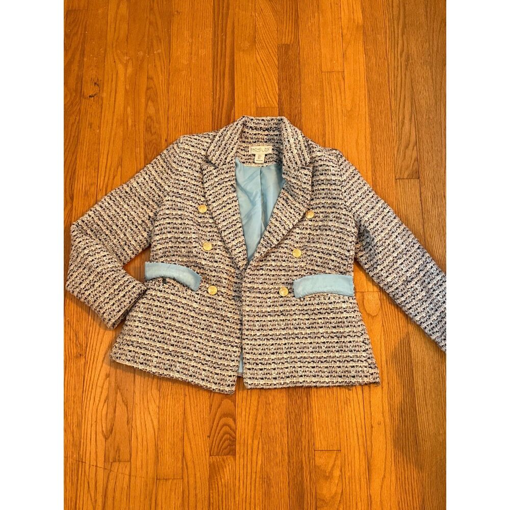 Rachel Zoe Double-Breasted Tweed Blazer Small